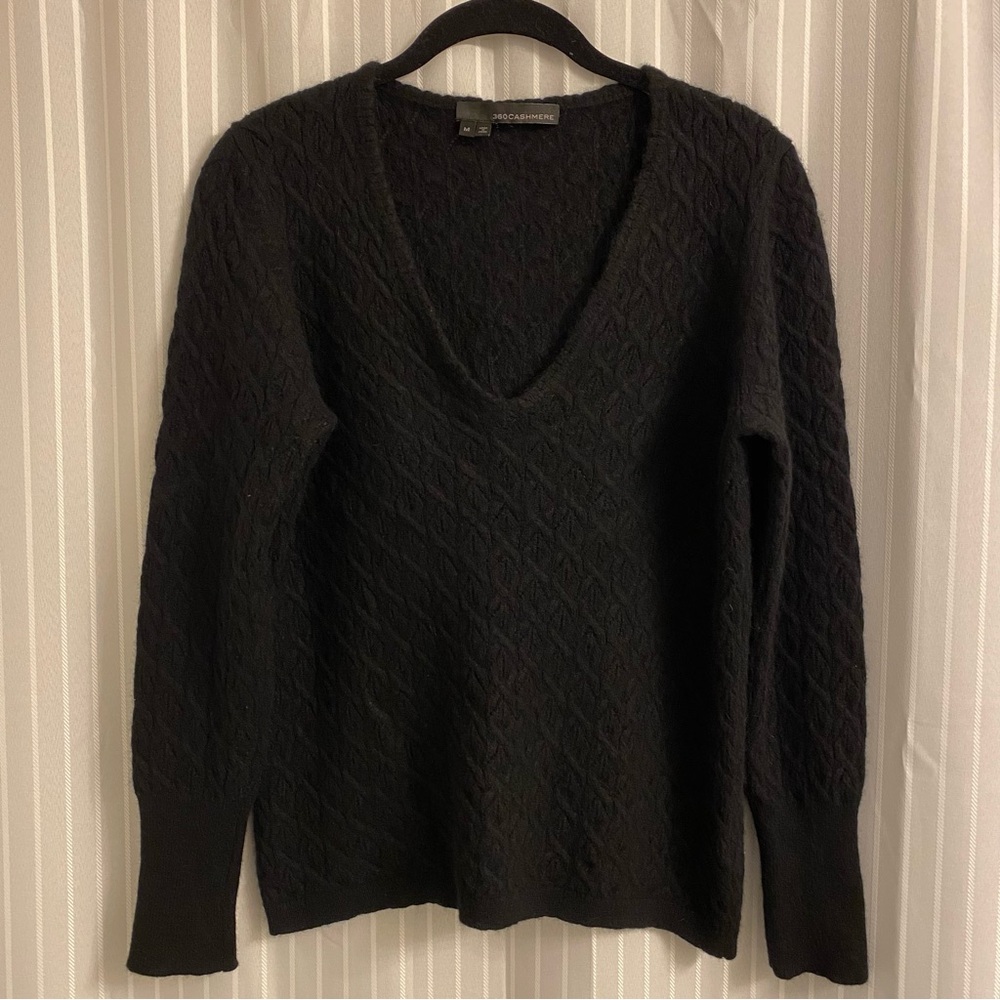 360 Cashmere cable knit sweater Black Size Medium